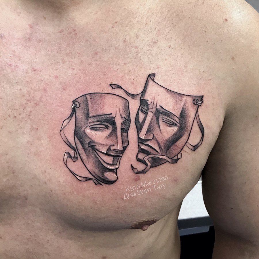 Татуировка маски театральные