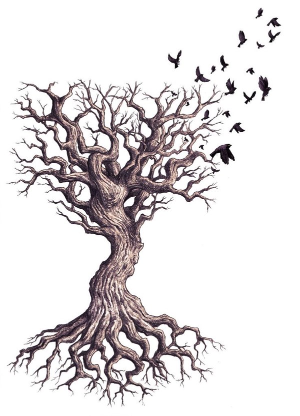 Эскиз татуировки Деревья.