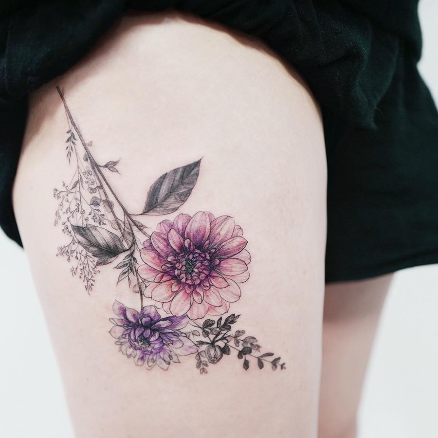 На бедрах Tattoo on hip Тату фото.