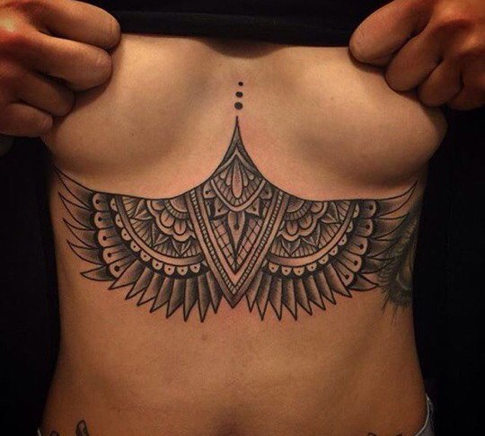 Под грудью Tattoo women under breast Тату фото.