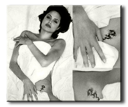 Джоли, Анджелина - сведенные татуировки